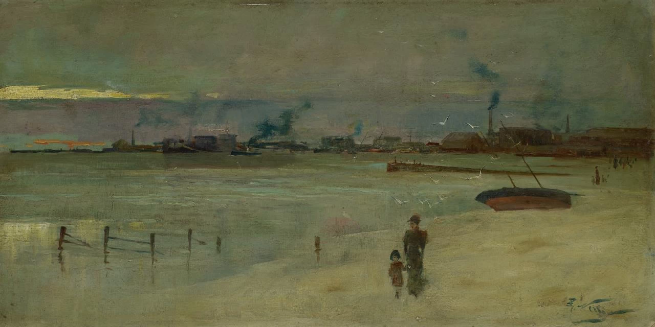 La spiaggia di Port Melbourne dal litorale, St Kilda, 1889
